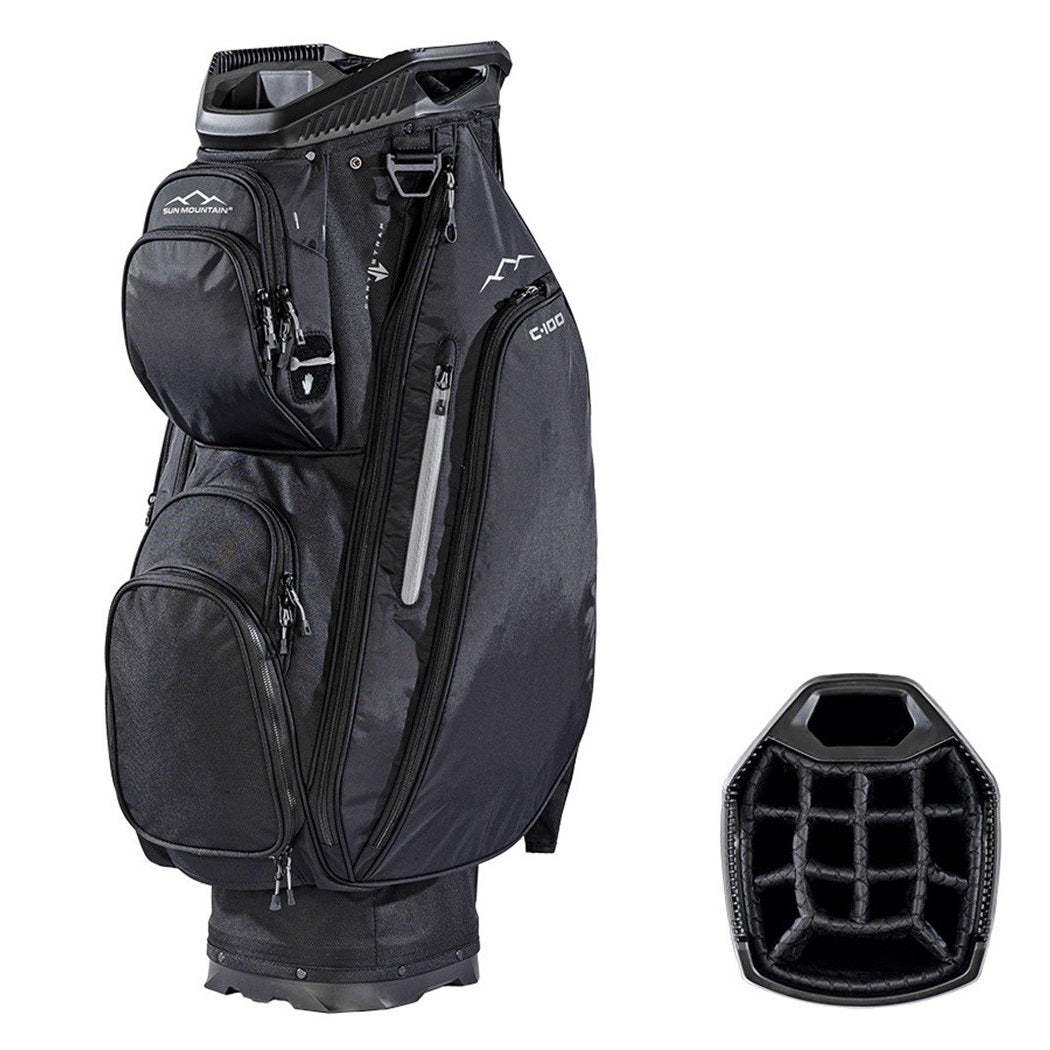 Sun Mountain C-100 14-Way Cart Golf Bag - Black - with divider