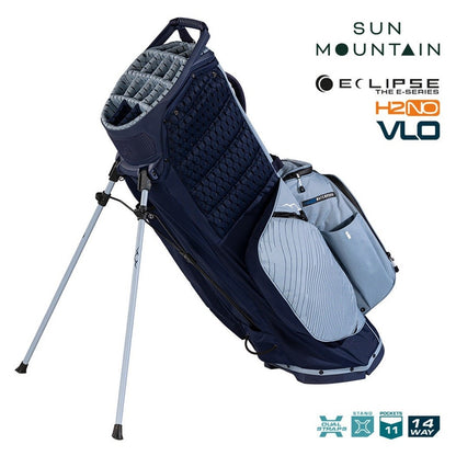 Sun Mountain Eclipse E3.5 4-Way Carry/Stand Golf Bag - Navy/Ash - support legs and zipped pockets
