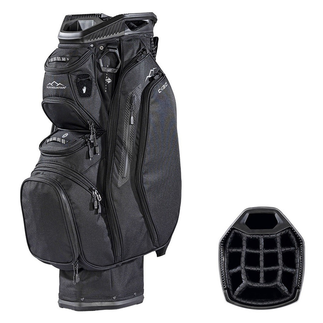 Sun Mountain C-130 Cart Bag 14-Way Golf Trolley Bag - Black