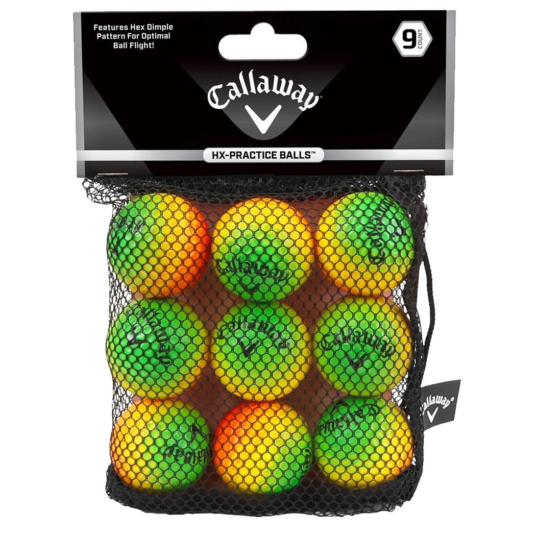 Callaway HX Practice Balls - Pack of 9 - Multi-Coloured