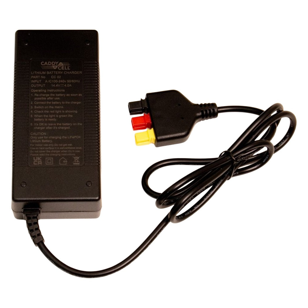 CaddyCell Plug-n-Go Lithium Battery charger with cable