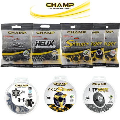Champ Golf Shoe Spikes / Cleats - Stinger, Helix, Zarma - FT3.0, QLok, Pins, 6mm