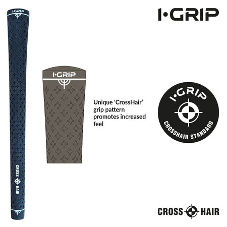 iGrip Crosshair Standard Black Golf Grip Showing Crosshair Texture and Key Features
