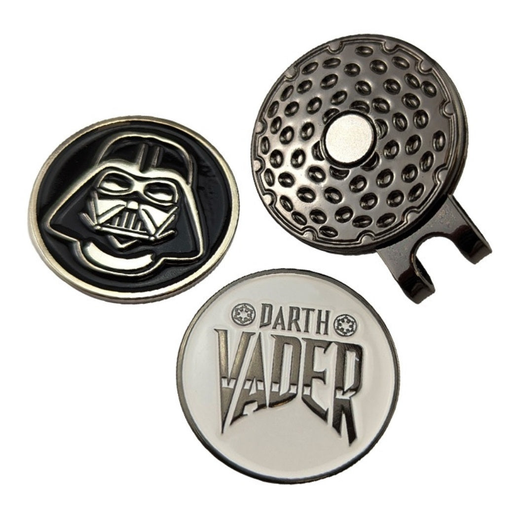 Volvik Star Wars Darth Vader Hat Clip & 2 Magnetic Golf Ball Markers - marker with branded logos