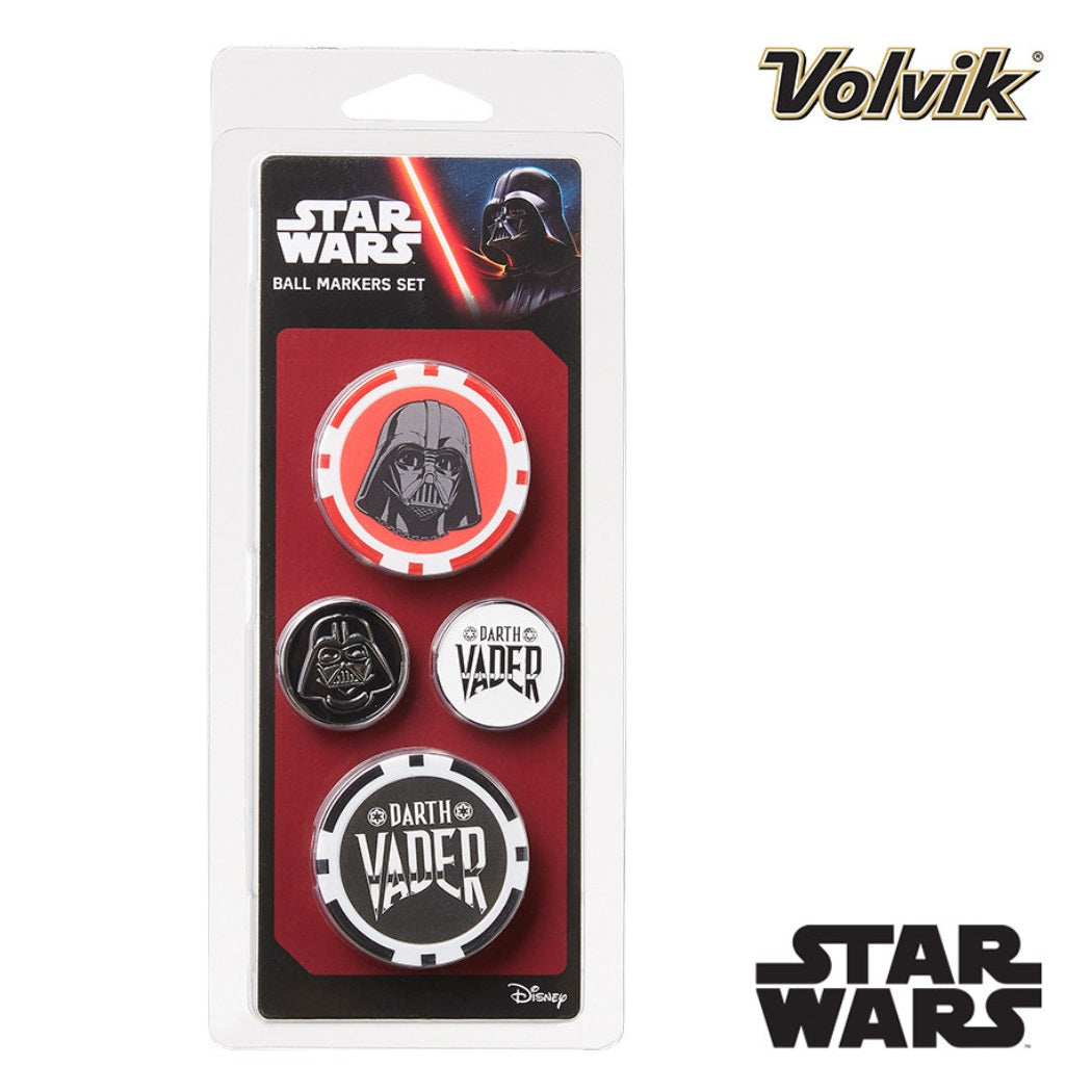 Volvik Star Wars Darth Vader Golf Ball Marker Gift Set – 4 Pack - with logos
