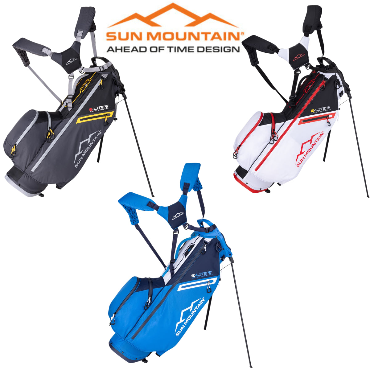 Sun Mountain E-Lite 4-Way Carry Bag - Lightweight Golf Stand Bag - 2025 Range