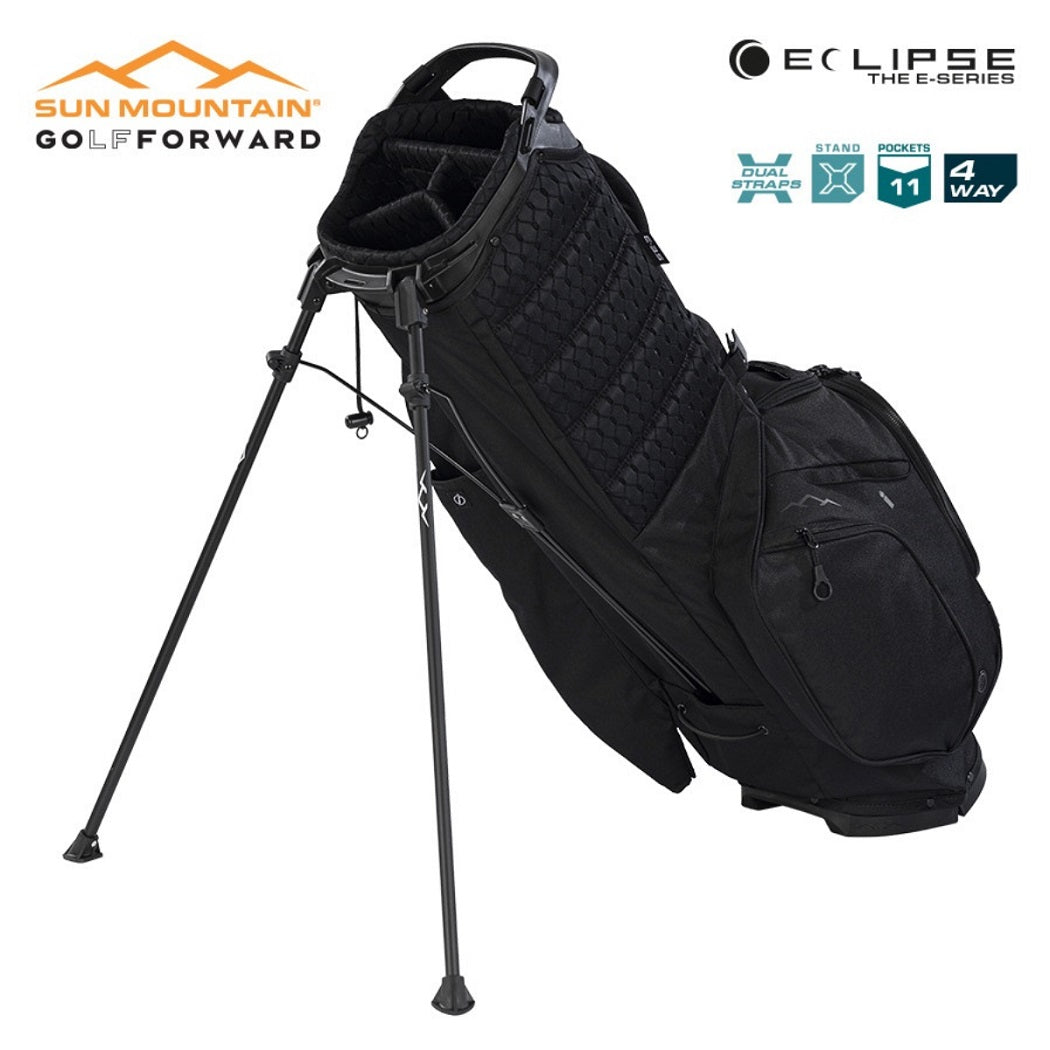 Sun Mountain Eclipse Three-5 4-Way Carry/Stand Bag - Black - Stand extended
