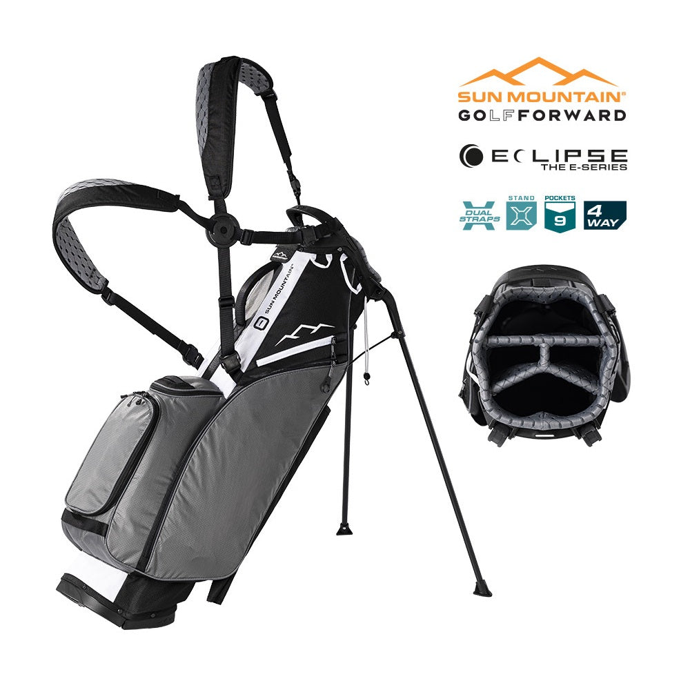 Sun Mountain Eclipse Two-5 Lite Carry/Stand Bag - 4-Way - 2025 Range - Black/Nickel/White