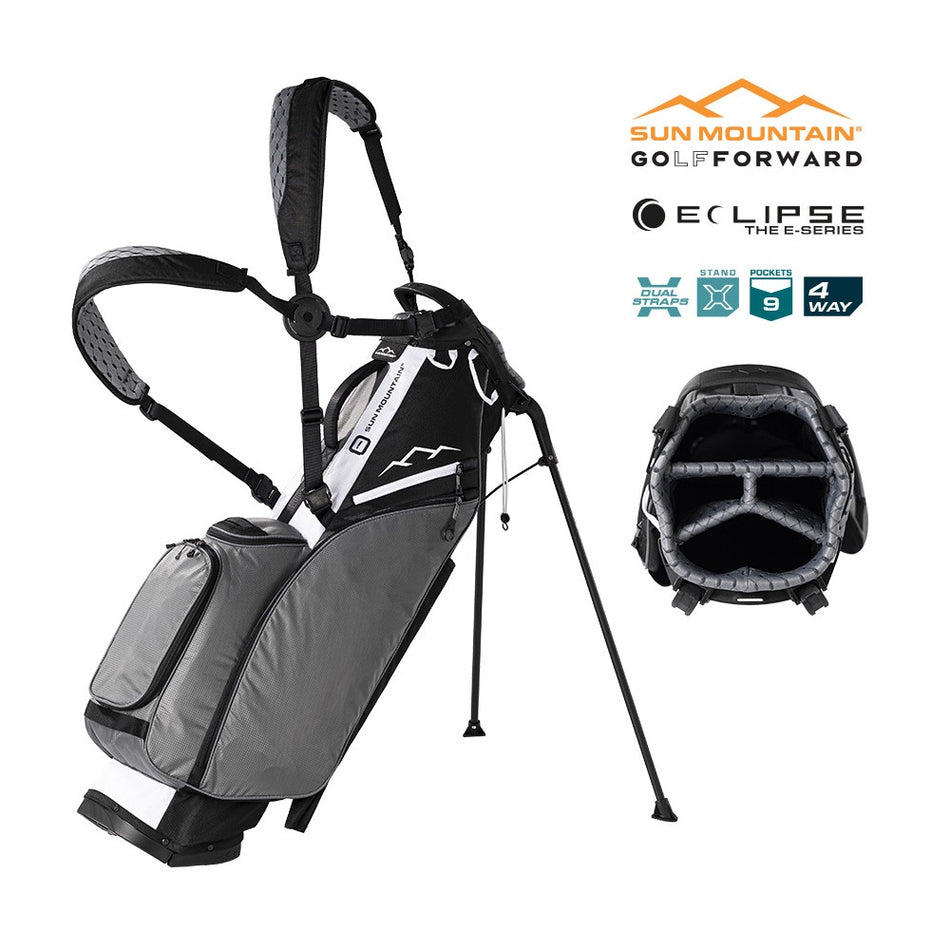 Sun Mountain Eclipse Two-5 Lite Carry/Stand Bag - 4-Way - Black/Nickel/White