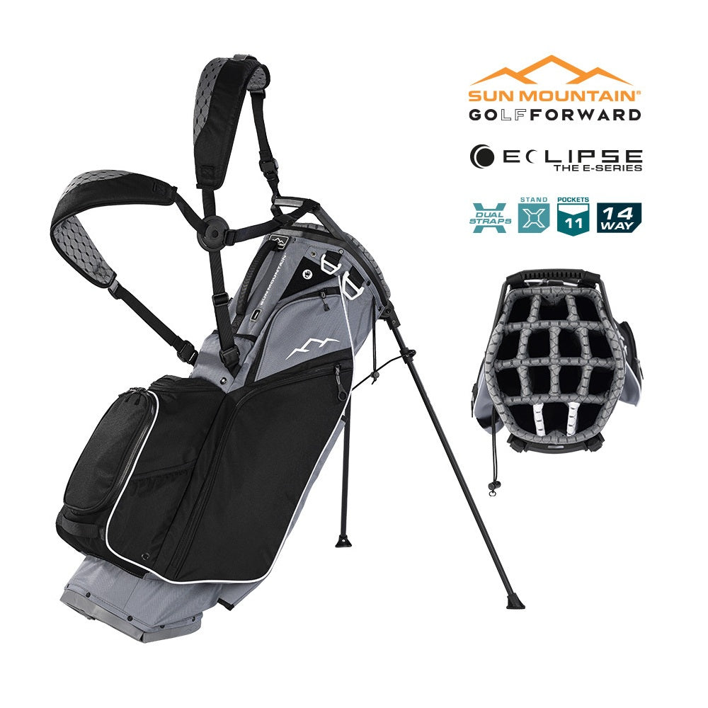 Sun Mountain Eclipse Three-5 Carry/Stand Bag - 14-Way - 2025 - Nickel/Black/White