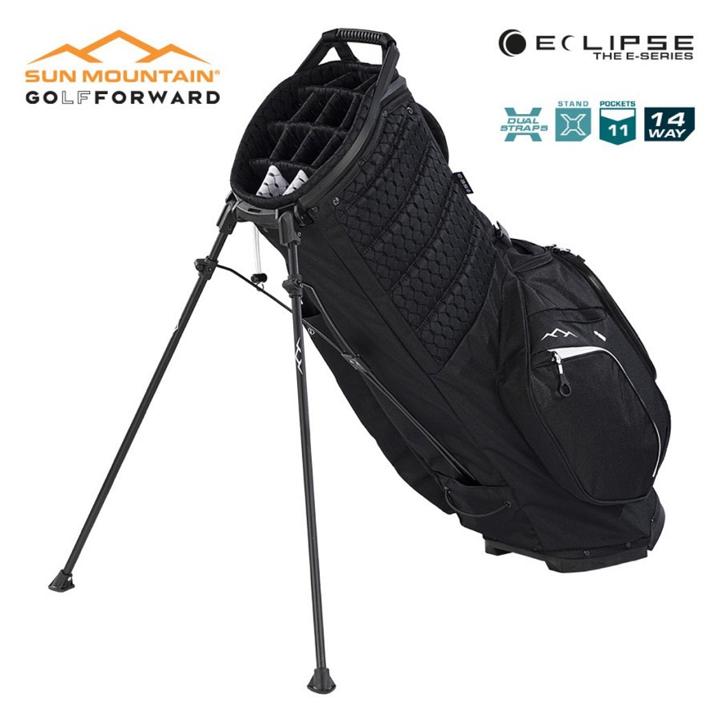 Sun Mountain Eclipse Three-5 14-Way Carry/Stand Bag - Black/White
 - stand extended