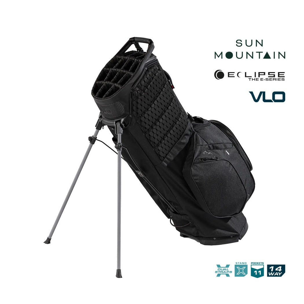 Sun Mountain Eclipse E4.5 VLO 14-Way Hybrid Golf Bag - Black - standing