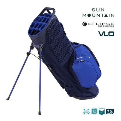 Sun Mountain Eclipse E4.5 VLO 14-Way Hybrid Golf Bag - Navy/Falcon Blue - standing
