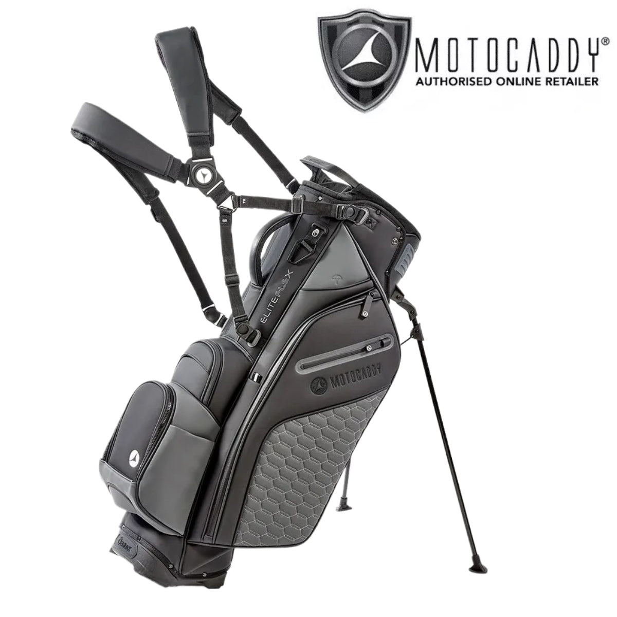 Motocaddy Elite Flex Golf Hybrid Stand / Carry Bag 2025 - Black/Charcoal