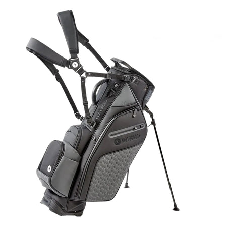 Motocaddy Elite Flex Golf Hybrid Stand Bag with dual carry strap - Black/Charcoal