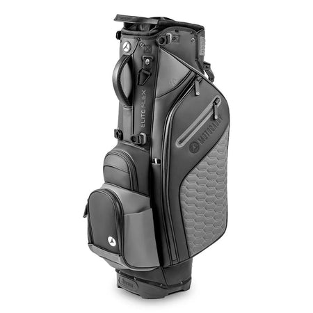Motocaddy Elite Flex Golf Hybrid Stand / Carry Bag - Black/Charcoal - side view