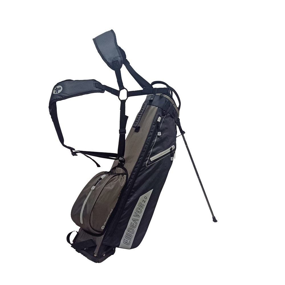 FastFold Endeavor 2.0 Golf Stand/Carry Bag with 4-Way Top - 2025 - Black/Grey