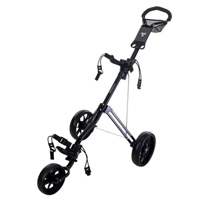 Fastfold Force Compact 3 Wheel Folding Pull/Push Golf Trolley - Black