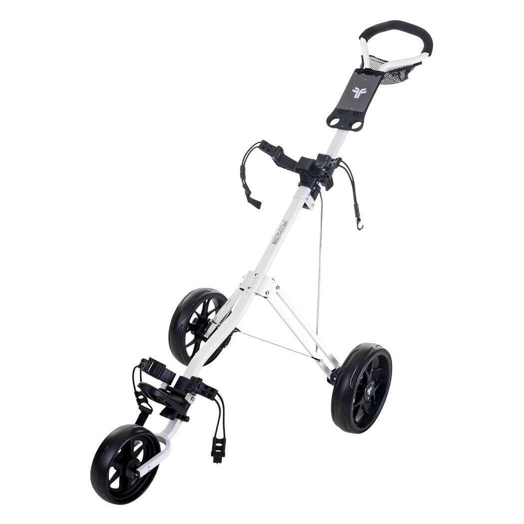 Fastfold Force Compact 3 Wheel Folding Pull/Push Golf Trolley - White