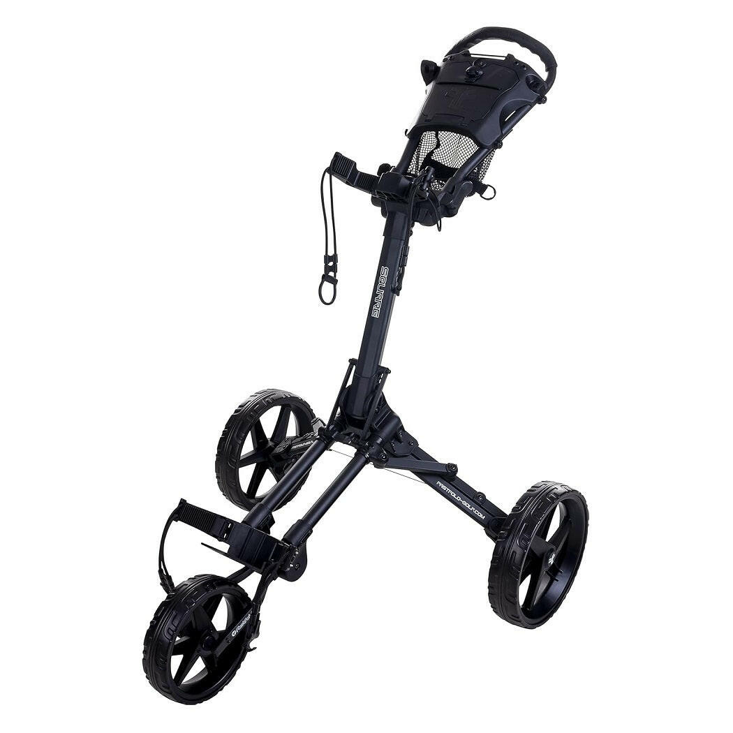 Fastfold Square 3-Wheel Folding Pull/Push Golf Trolley - Charcoal/Black