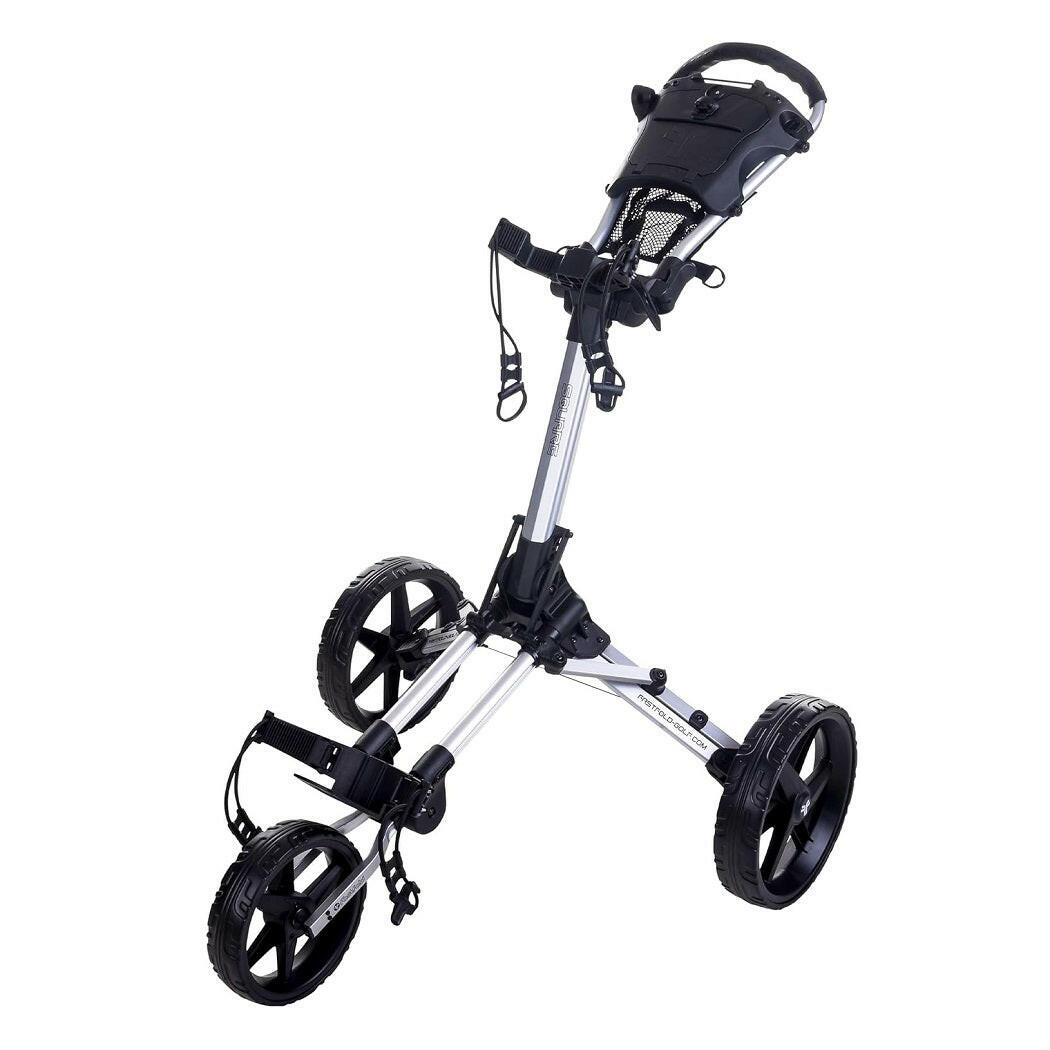 Fastfold Square 3-Wheel Folding Pull/Push Golf Trolley - Silver/Black