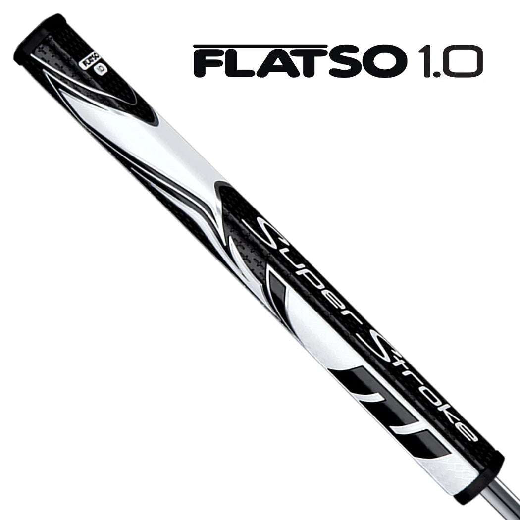 SuperStroke Zenergy Flatso 1.0 putter grip in black and white