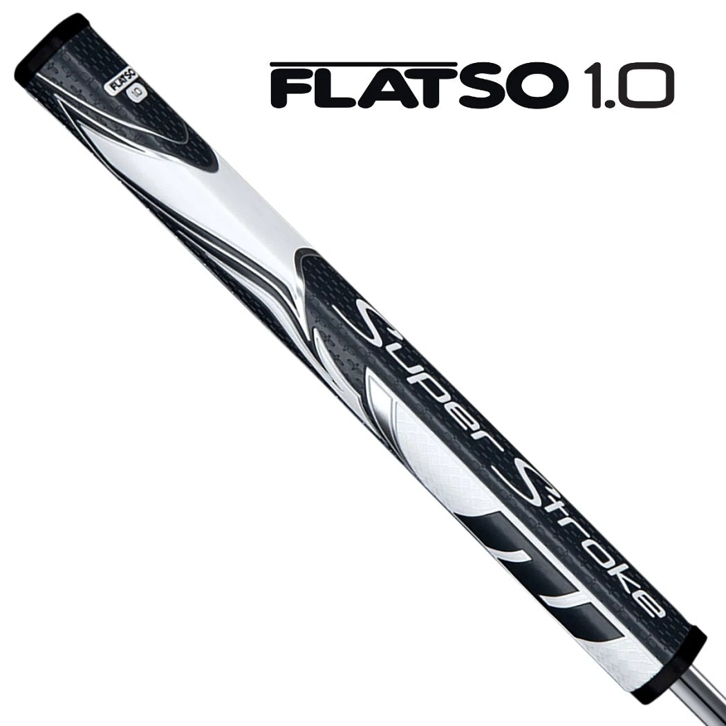SuperStroke Zenergy Flatso 1.0 putter grip in grey and white