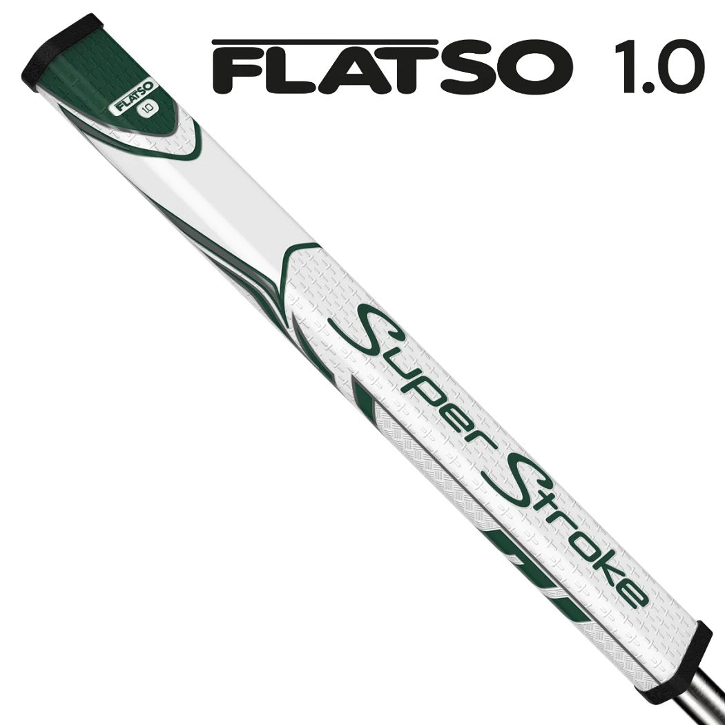 SuperStroke Zenergy Flatso 1.0 putter grip in white and green
