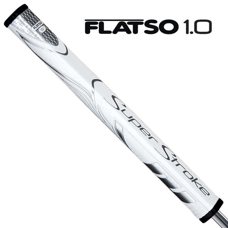 SuperStroke Zenergy Flatso 1.0 putter grip in white and silver