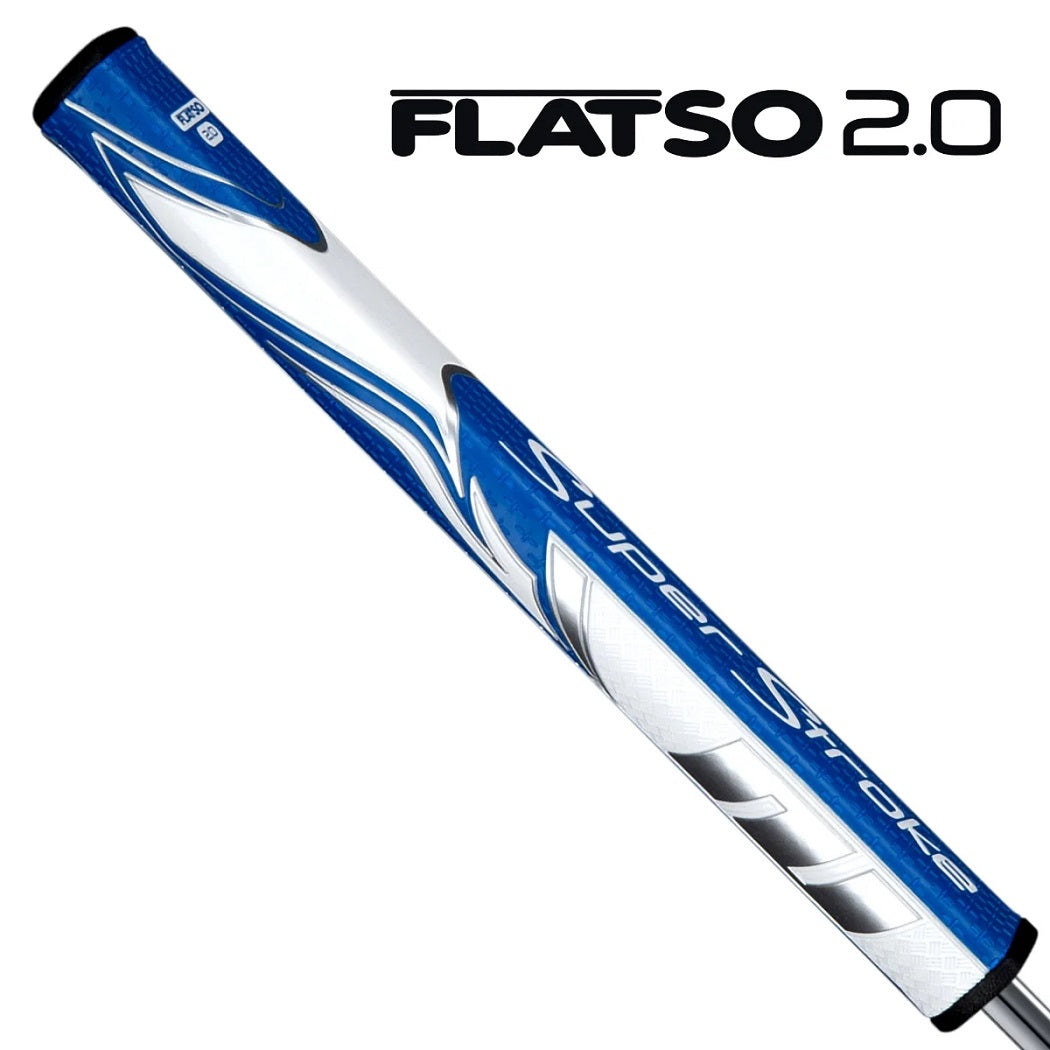 SuperStroke Zenergy Flatso 2.0 putter grip in blue and white