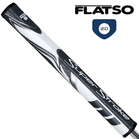 SuperStroke Zenergy Flatso 2.0 putter grip in grey and white