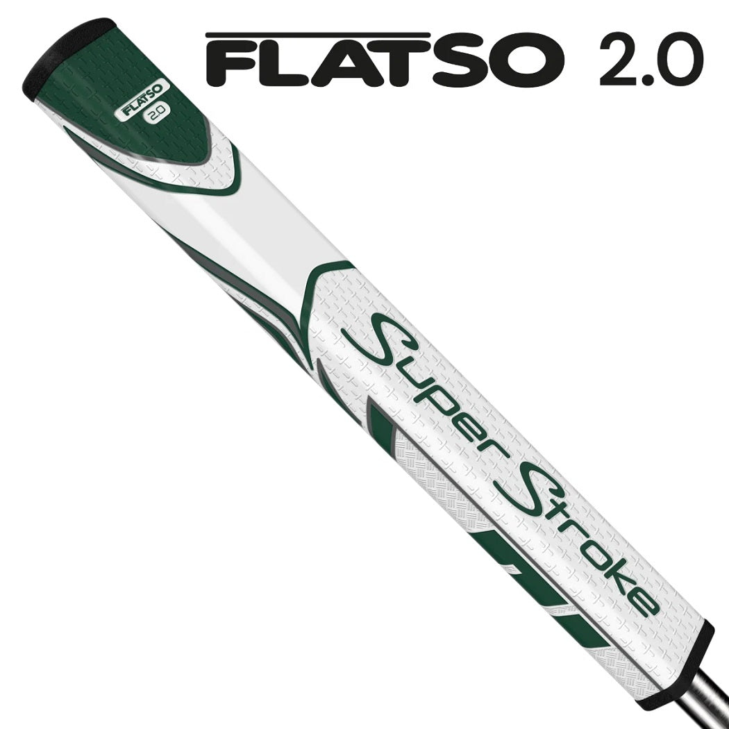 SuperStroke Zenergy Flatso 2.0 putter grip in white and green