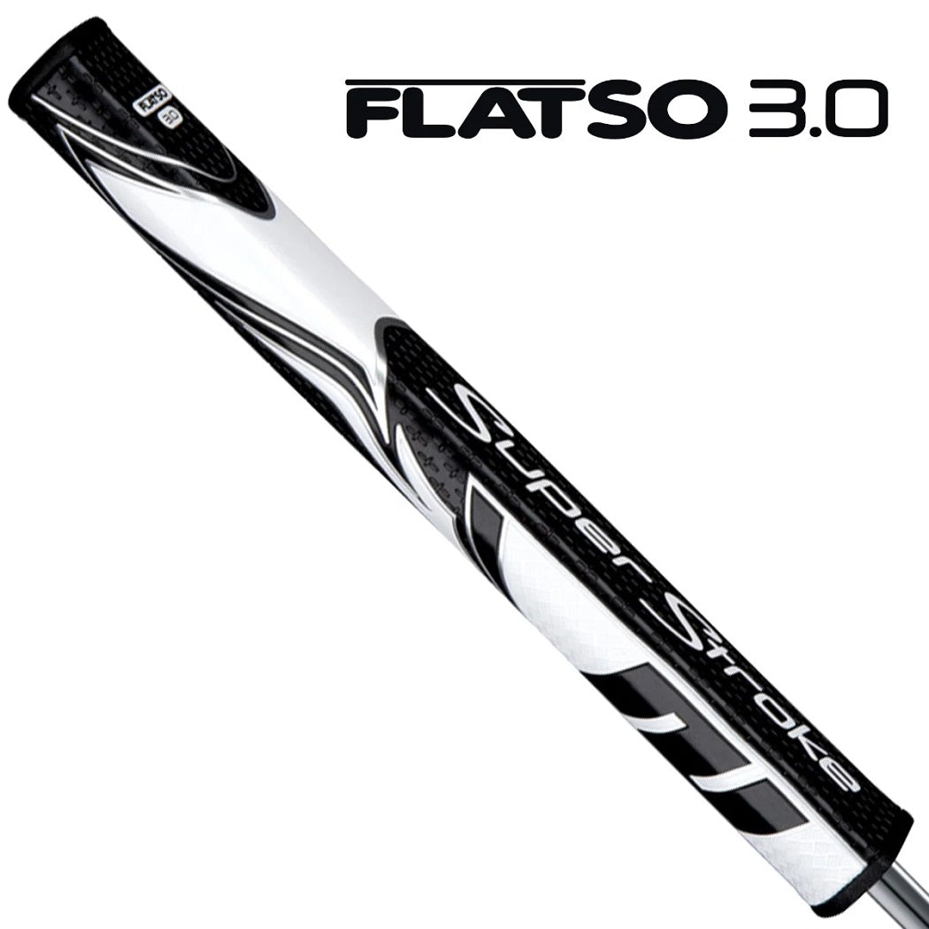 SuperStroke Zenergy Flatso 3.0 putter grip in black and white