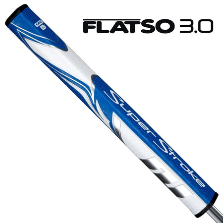 SuperStroke Zenergy Flatso 3.0 putter grip in blue and white