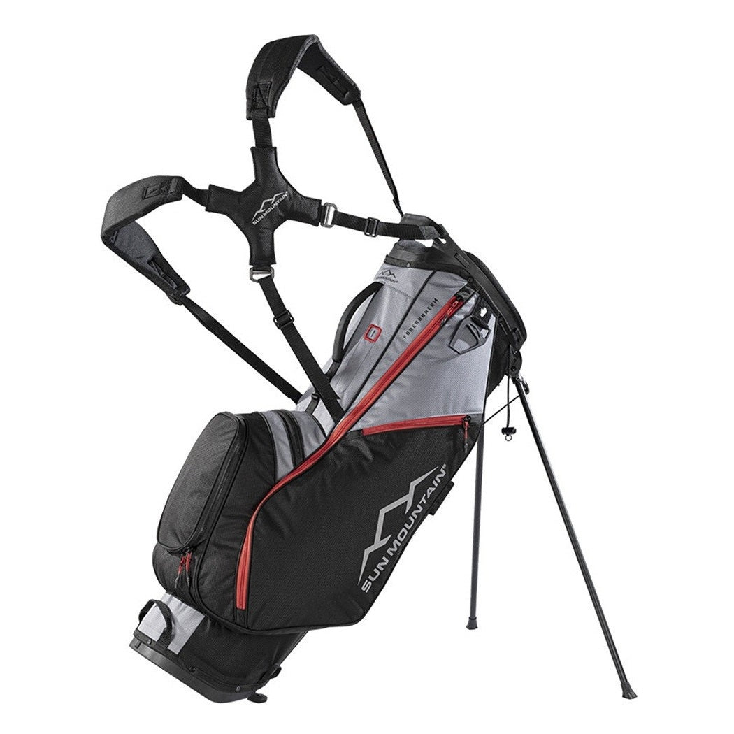 Sun Mountain ForeRunner 14-Way Carry Stand Golf Bag - Black/Nickel/Red