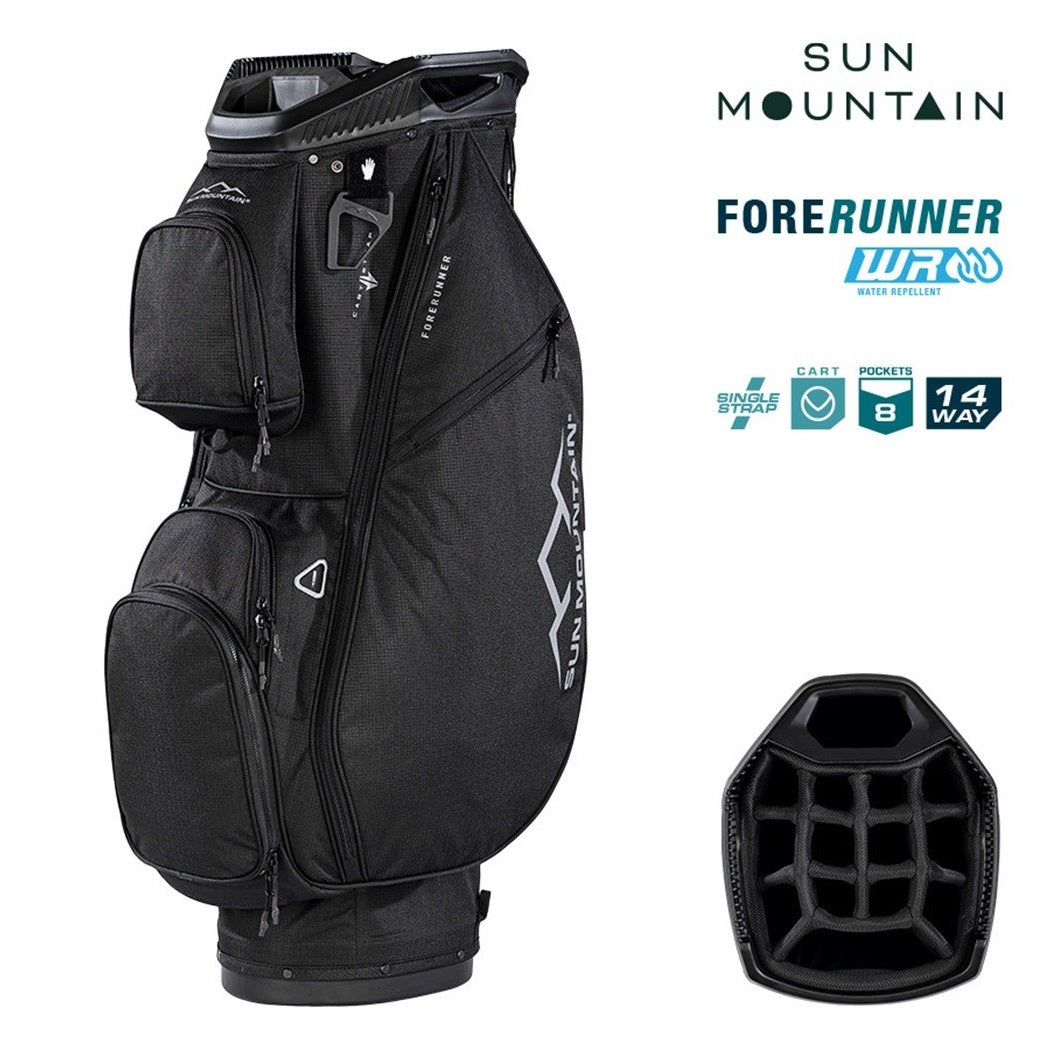 Sun Mountain ForeRunner 14-Way Cart Golf Bag - Black  - with features