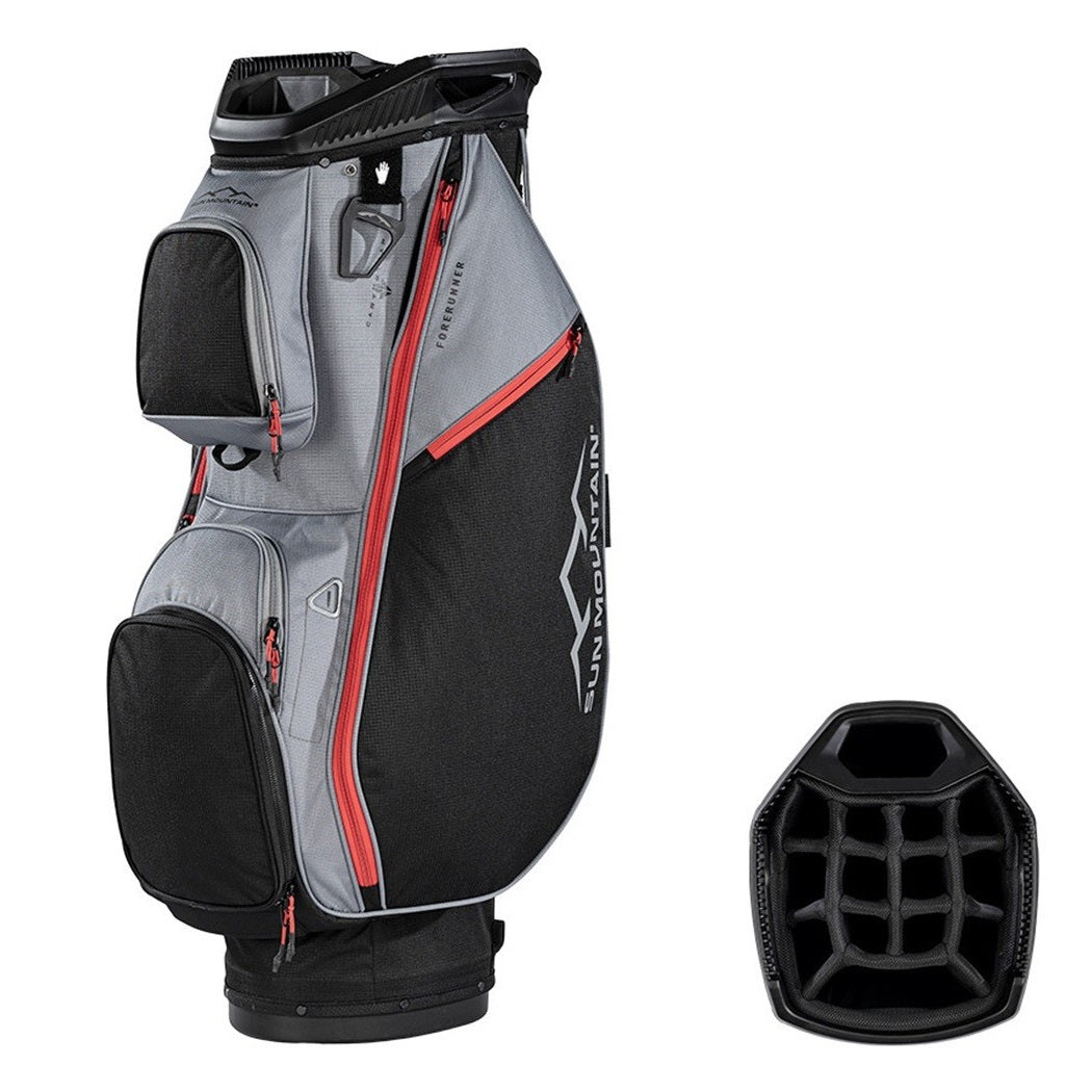 Sun Mountain ForeRunner 14-Way Cart Golf Bag - Black/Nickel/Red - with divider