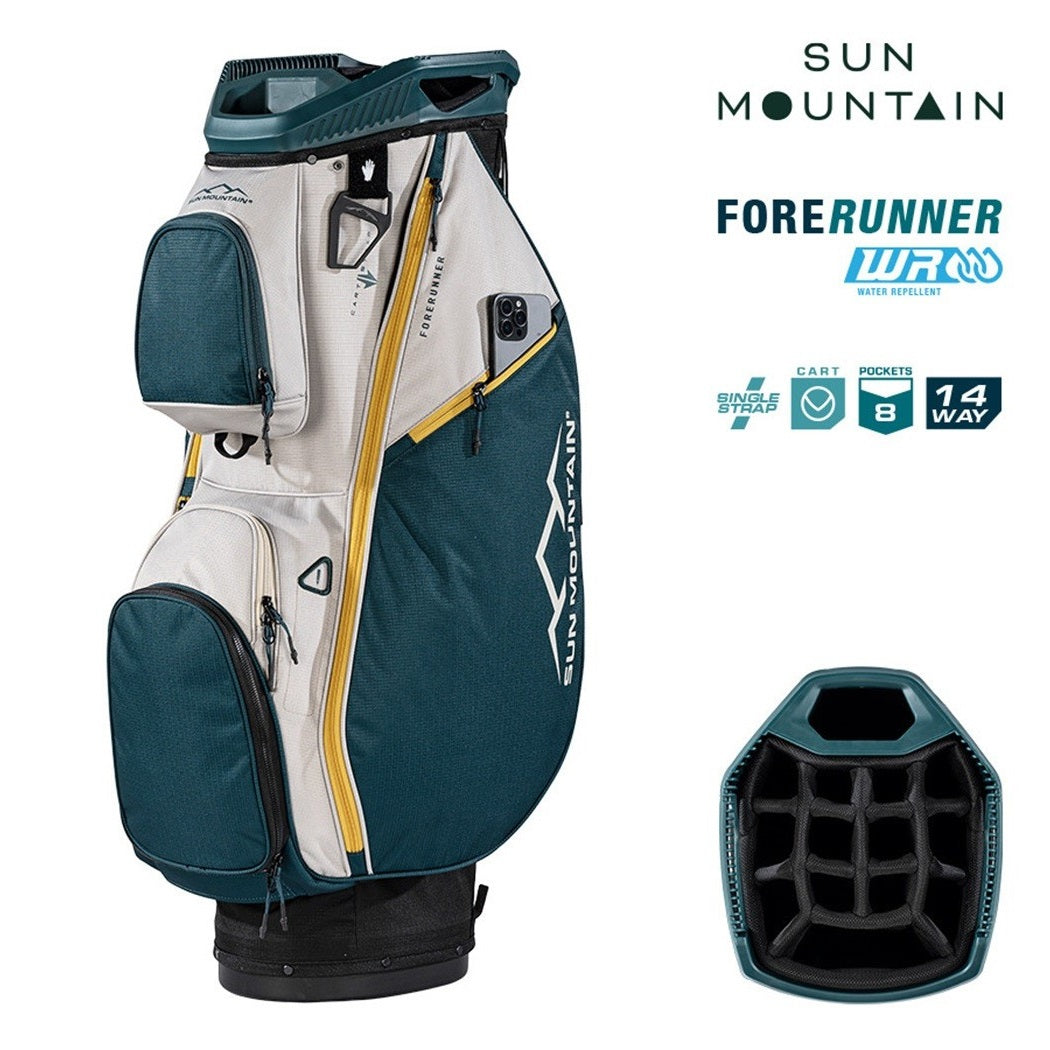 Sun Mountain ForeRunner 14-Way Cart Golf Bag - Black/Pond/Sand - with features
