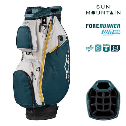 Sun Mountain ForeRunner 14-Way Cart Golf Bag - Black/Pond/Sand - with features