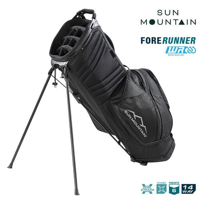 Sun Mountain ForeRunner 14-Way Carry Stand Golf Bag - Black - zipped pockets and divider