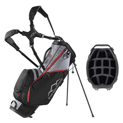 Sun Mountain ForeRunner 14-Way Carry Stand Golf Bag - Black/Nickel/Red