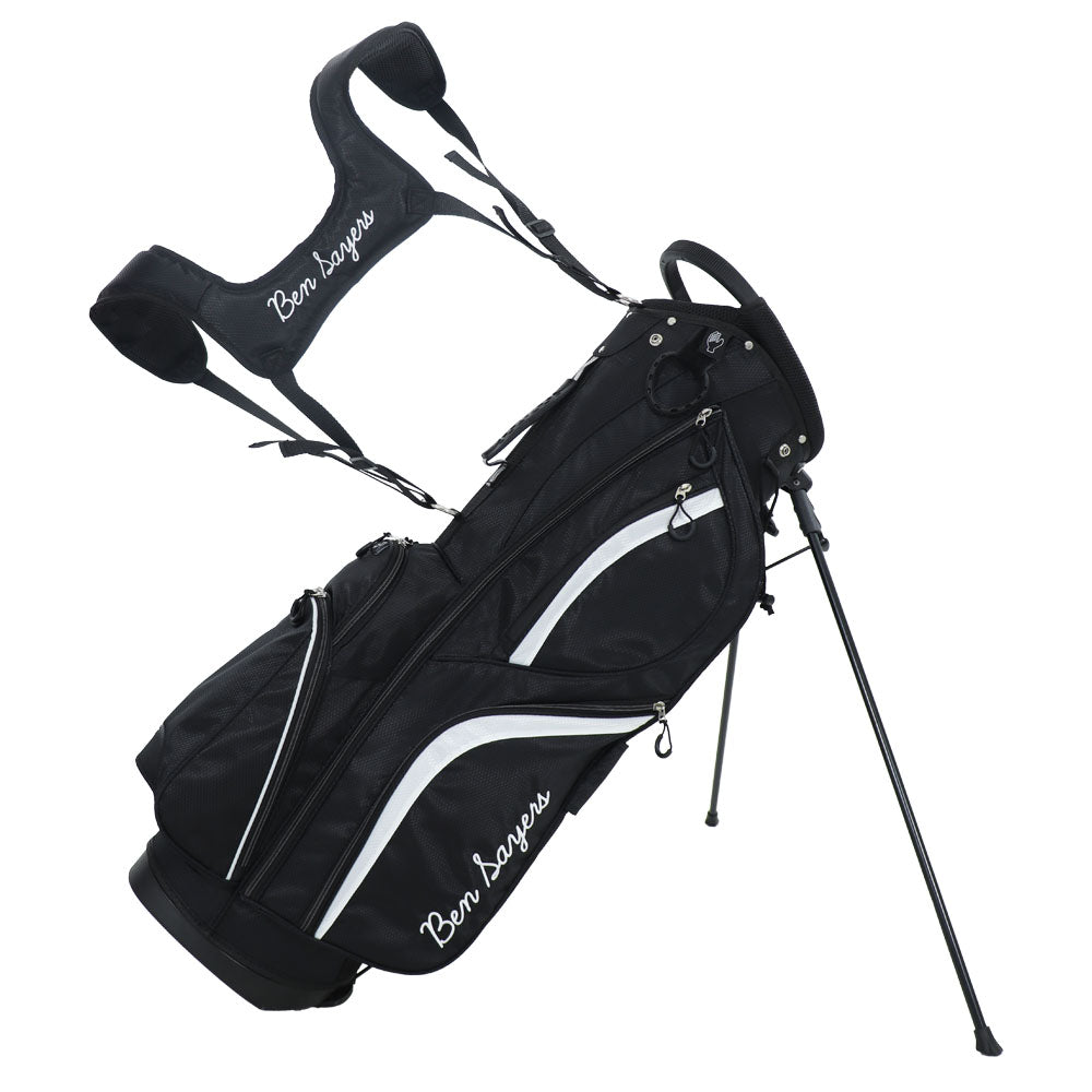 Ben Sayers DLX Stand/Carry Golf Bag - G7006 Black/White