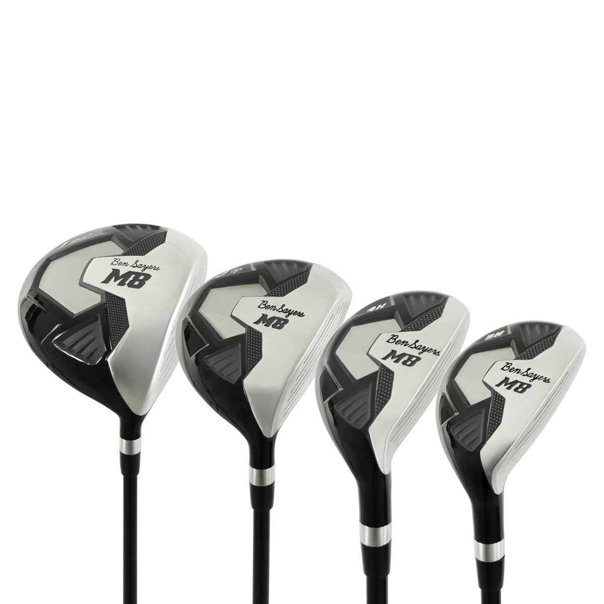 Ben Sayers 2025 Package Set M8 Mens Golf Clubs & Cart Bag - 1 Inch Longer - woods