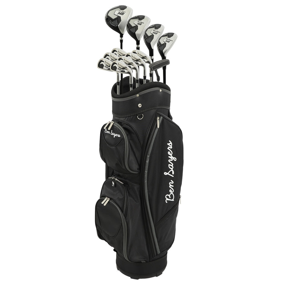 Ben Sayers 2025 Package Set M8 Mens Golf Clubs & Cart Bag - 1 Inch Longer