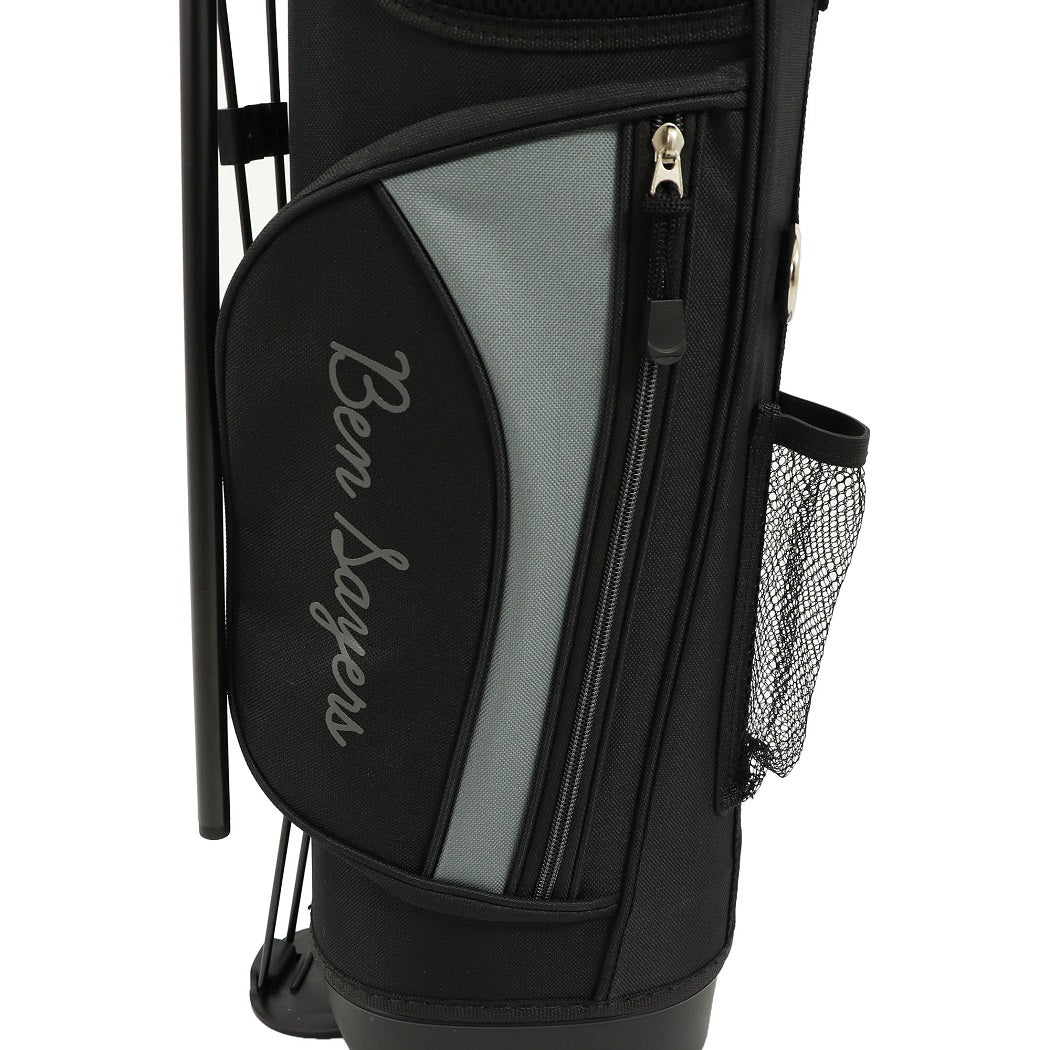 Ben Sayers M1i Junior stand bag - Black/Grey 2025 - front pocket