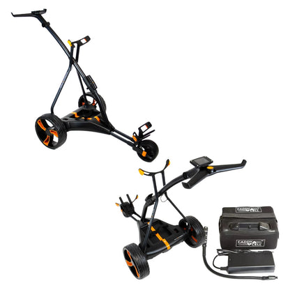 Golfstream GX3 Electric Golf Trolley - Black/Orange - with optional CaddyCell battery