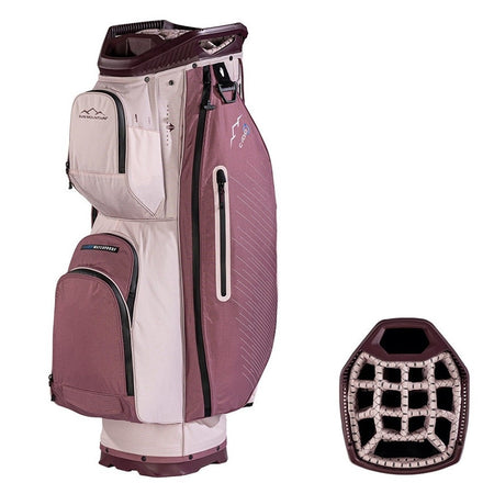 Sun Mountain H2NO C-100 Waterproof 14-Way Trolley Golf Bag - Mauve/Powder/Wine - with divider