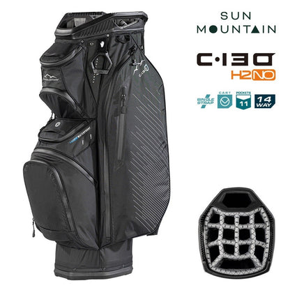 Sun Mountain H2NO C-130 Cart/Trolley Bag 14-Way - Black - with features