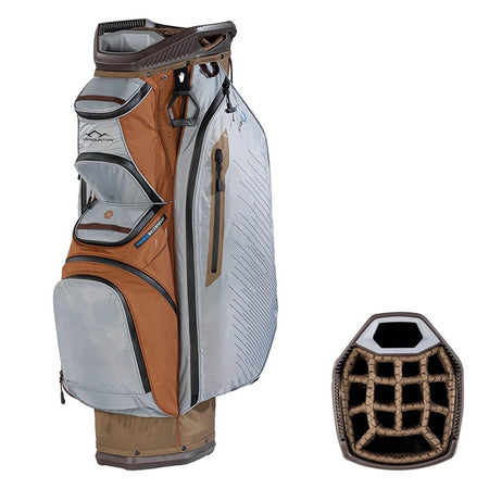 Sun Mountain H2NO C-130 Waterproof 14-Way Trolley Golf Bag - Leather/Shadow/Otter - with divider