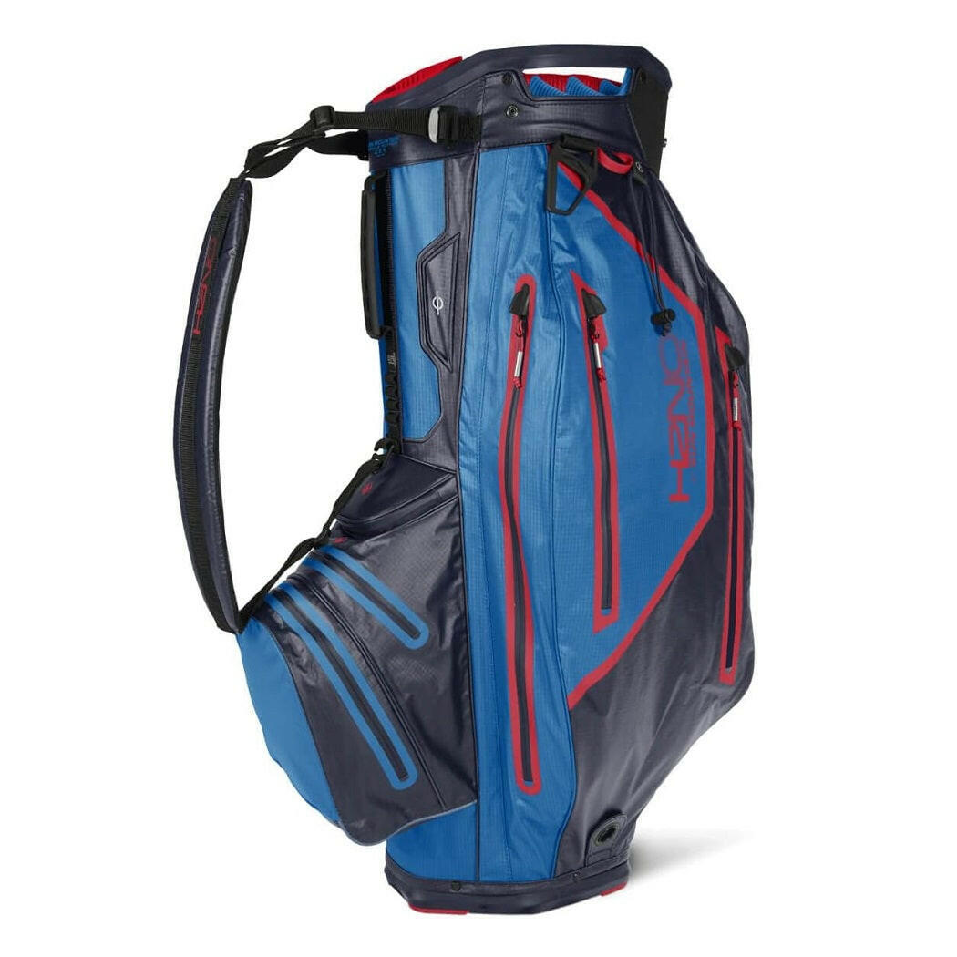 Sun Mountain 2022 H2NO Elite Waterproof Cart Bag (Navy/Cobalt/Red) - side view